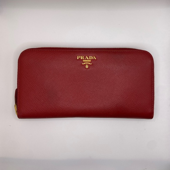 Prada Handbags - Prada Scarlet Leather Wallet